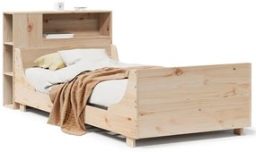 3323791 vidaXL Рамка за легло без матрак, 75x190 см, масивна чамова дървесина