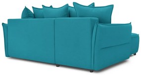 Тюркоазен ъглов разтегателен диван (ляв ъгъл) Leon - Bobochic Paris