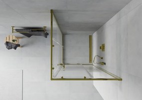 Mexen Rio квадратна душ кабина 80 x 80 см, прозрачна, златна - 860-080-080-50-00
