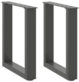 4013150 vidaXL Крака за масичка за кафе, U-образни, 2 бр., антрацит, 28 x (42-43) см, стомана