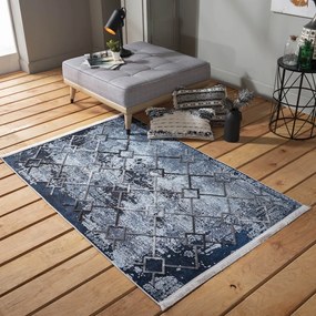 Феноменален син шарен килим в скандинавски стил Ширина: 120 см | Дължина: 180 см