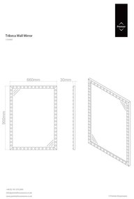 Стенно огледало 66x90 cm Tribeca - Premier Housewares