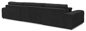 Тъмносив сгъваем/с място за съхранение ъглов диван от рипсено кадифе (U форма) Sarina – Ropez