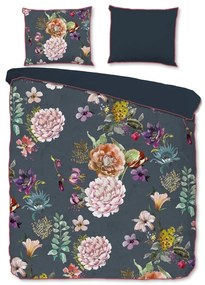 Антрацитно двойно удължено спално бельо от памучен сатен 240x220 cm Parma – Descanso