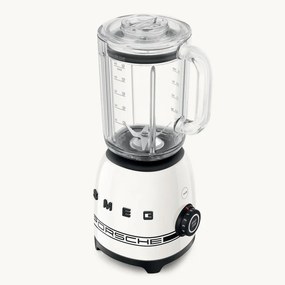 Блендер Smeg Porsche BLF03PCWEU, 800W, 1.5 л, 18000 об/мин, 4 програми, 4 скорости + Пулс, Неръждаема стомана, Бял
