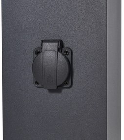 Модерна външна подова лампа черна 80 см с контакт IP44 - Charlois