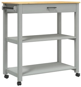 376104 vidaXL Кухненска количка "MONZA" 84x40x88,5 см борово дърво масив