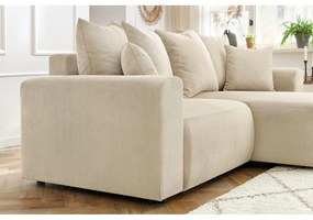 Кремав кадифен ъглов диван Enjoy – Bobochic Paris