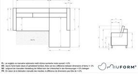 Сив разтегателен ъглов диван от рипсено кадифе (десен ъгъл) Lofty Lilly – Miuform