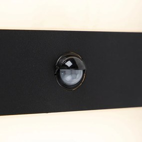 Външна стенна лампа черна IP44 с LED с датчик за движение - Dualy