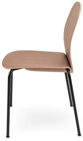 Кафяви трапезни столове в комплект за подреждане 2 бр. от декор от орех Book – Gazzda