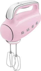 Ръчен миксер SMEG 50's Style HMF01PKEU, 250W, 9 скорости, Турбо, Скрит LED дисплей, Таймер, Аксесоари, Розов