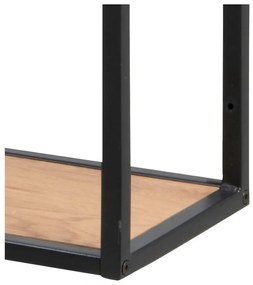 Черна/естествена стенна библиотека от декор от дъб 75x91 cm Seaford – Actona