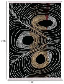Килим 180х280 - HM7723.27 цвят черен-златист-сив