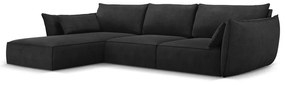 Тъмносив ъглов диван (ляв ъгъл) Vanda - Mazzini Sofas