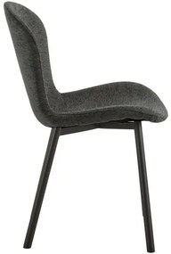 ФИОРА Тъмносив (тъкан Апиа 458) / черни крака – МОДЕРЕН ТАПИЦИРАН С ЧЕНИЛ СТОЛ ЗА ДНЕВНА/ТРАПЕЗАРИЯ