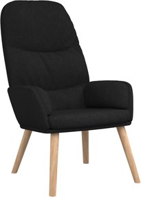 340996 vidaXL Стол за релакс, черен, текстил