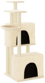 172052 vidaXL Котешко дърво със сизалени стълбове, кремаво, 122 см