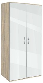 Двукрилен гардероб Мебели Богдан, модел BM-Ava 2, Гб сонома и бяло гланц