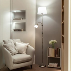 Brilagi - Подова лампа CERIA 2 в 1 1xE27/100W/230V + 1xE14/25W матов хром/бяла