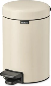 Кош за боклук с педал Brabantia NewIcon 1005523, 3 л, Плавно затваряне, Противоплъзгаща основа, Бежов