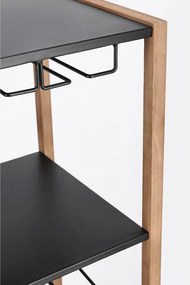 Черен/в естествен цвят метален шкаф за вино брой бутилки 20, 50x122x35 cm Isaac – Yes Everyday