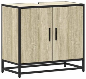 849265 vidaXL Шкаф за мивка за баня, дъб сонома, 65x33x60 см, инженерно дърво
