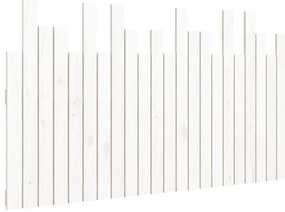 824819 vidaXL Стенна табла за спалня, бяла, 140x3x80 см, борово дърво масив