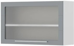 Висящ шкаф Hudson V5-90-1KSP with Витрина-White - Gray