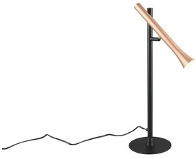 Черна и златна LED настолна лампа с метален абажур (височина 53 cm) Fiato – Trio