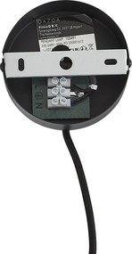 Арт Деко висяща лампа черна с димно стъкло - Wallace