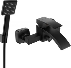 Mexen Libra R45 батерия за вана с душ комплект, черна - 74513R45-70
