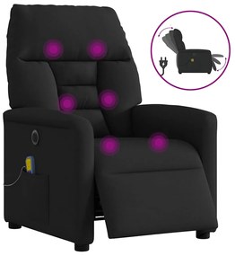 3303024 vidaXL Електрически масажен наклоняем стол, черен, текстил