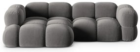 Сив кадифен ъглов диван (ляв ъгъл) Loretto – Cosmopolitan Design