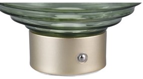 Димируема настолна LED лампа в зелено и златисто със стъклен абажур (височина 14,5 см) Earl - Trio