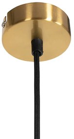 Висяща лампа ретро месинг с димно стъкло - Vidra