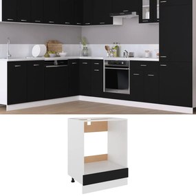 802498 vidaXL Шкаф за фурна, Lyon черен, 60x46x81,5 см, инженерно дърво