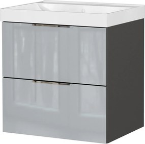 Сив гланцов стенен шкаф за мивка 61x65 cm Celano – Germania