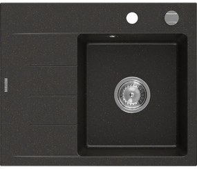 Mexen Ben гранитна мивка за вграждане с една камера и дренаж, дясна, 600 x 500