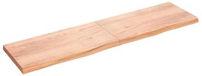 363729 vidaXL Стенен рафт светлокафяв 200x50x(2-6) см обработен масивен дъб