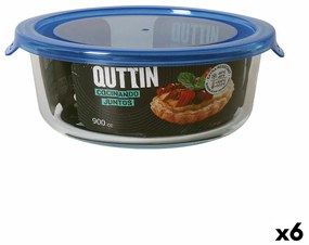 Кръгла Кутия за Обяд с Капак Quttin   Син 900 ml (6 броя)