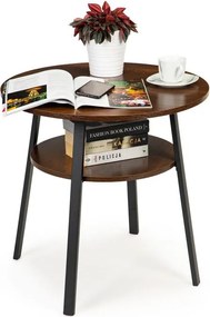 Масичка за кафе LOFT - метална конструкция, дървен декор