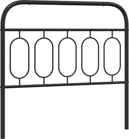 377146 vidaXL Метална резервна табла за легло, черна, 100 см