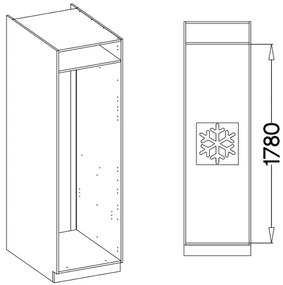 Подов хладилен шкаф Artista 60 LO 210 2F-Krem