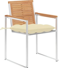 3078625 vidaXL Градински столове 8 бр с възглавници тиково дърво масив