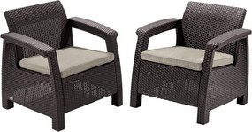 Кафяво градинско кресло Corfu – Keter