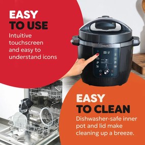 Мултикукър Instant Pot Pro Max 60 WiFi, 1200W, 5.7 л, 10 програми, Nutriboost, WiFi управление, LCD дисплей, Неръждаема стомана, Черен