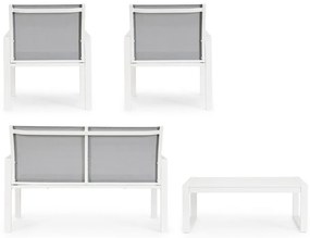 Бял алуминиев градински комплект от за отдих за 4 Kallen – Bizzotto