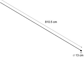 Модерна релсова система за осветление, черна, 1-фазна, 800 см, с кръгъл захранващ блок - Magnetic