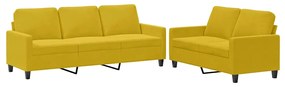 3201522 vidaXL Комплект дивани от 2 части с възглавници, жълт, кадифе